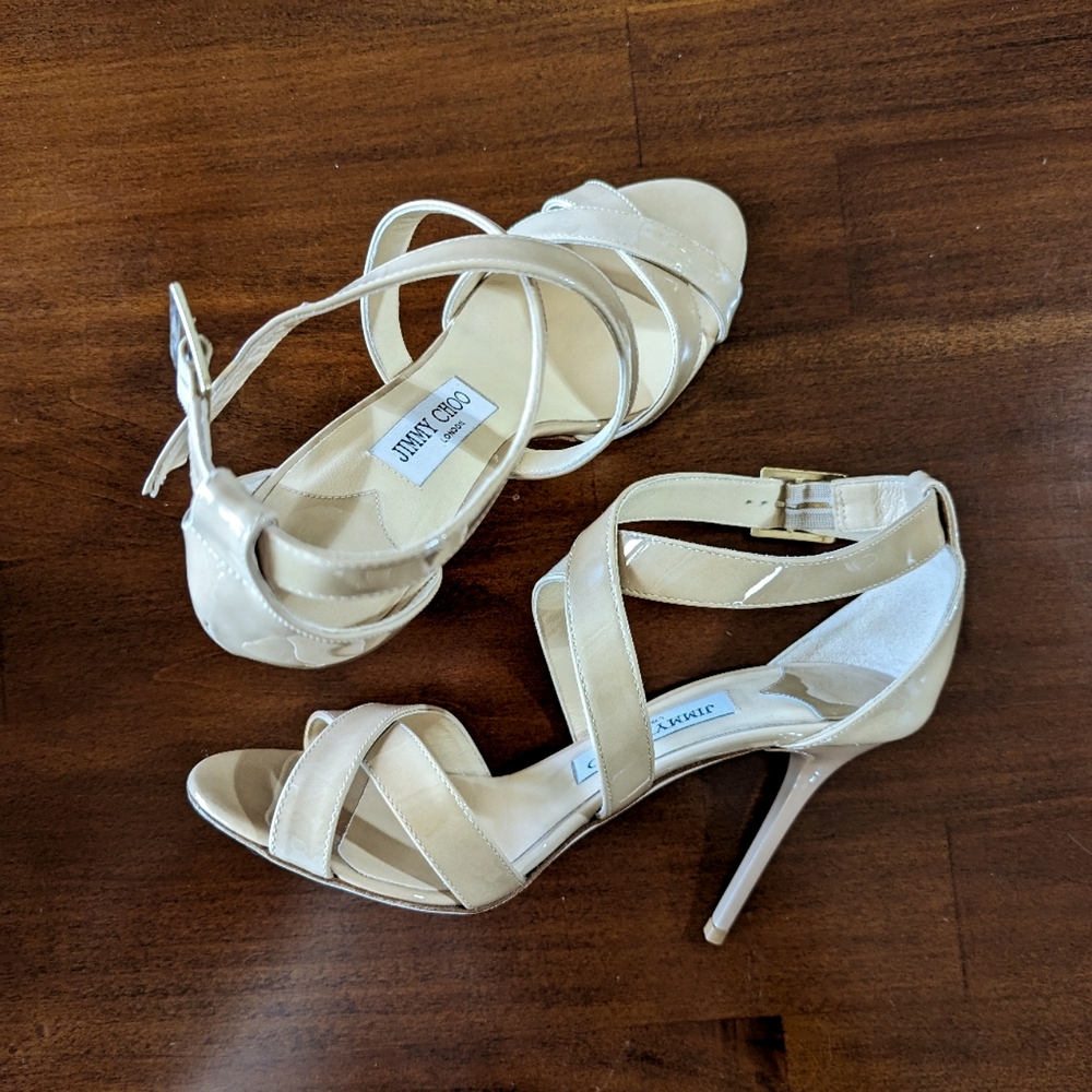 Jimmy Choo Patent Leather Nude Lottie